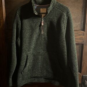 Telluride Clothing Company Men's Fleece Pullover 1/4 Zip Mock Neck Green Size S